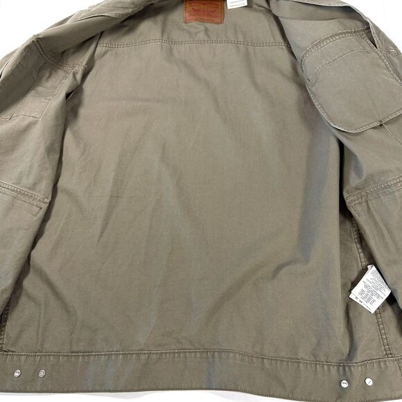 Levi's Men's XXL Field Jacket Olive Brown Canvas Utility Cargo Chore Coat Shell - Picture 5 of 10
